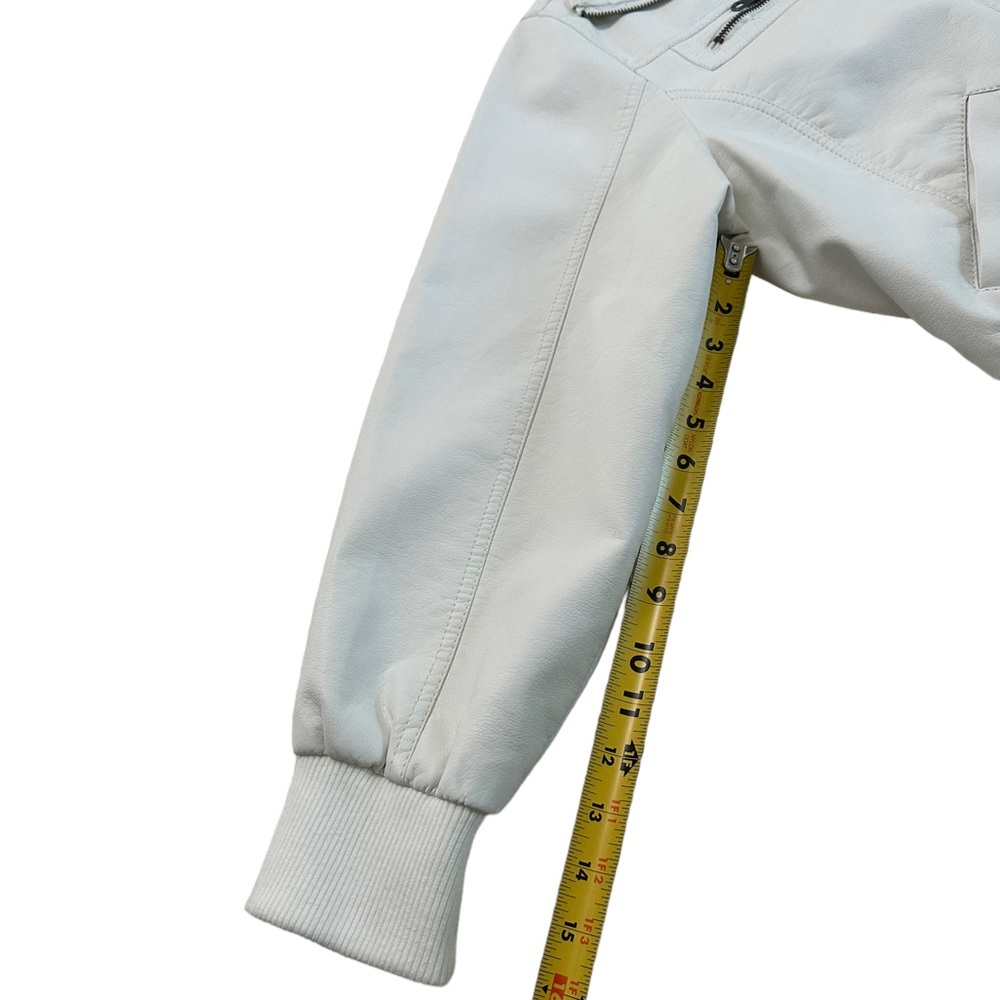 Louis Paris White Faux Leather Zip Up Bomber Jacket Size 2X - Picture 15 of 17